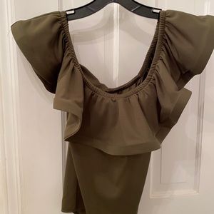 NWT Misa Los Angeles green off/shoulder bodysuit